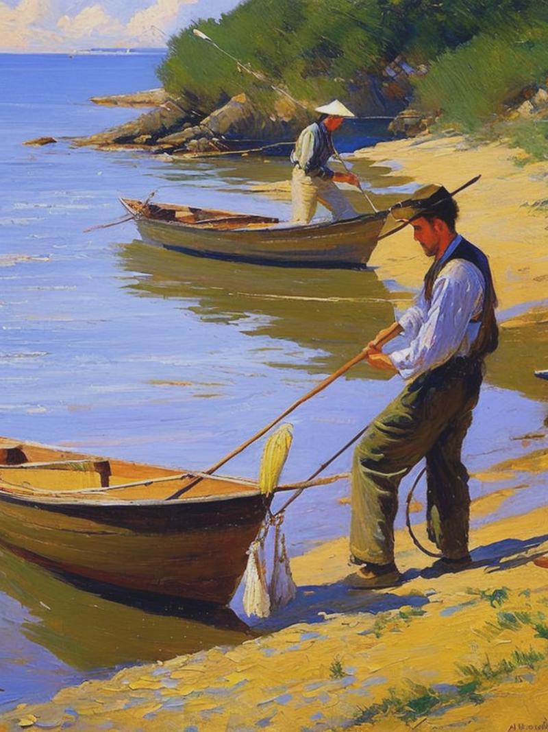 08749-828903396-a painting of a group of men playing a chinese The fisherman was tidying up his net , Strong sense of design, The brush strokes.png